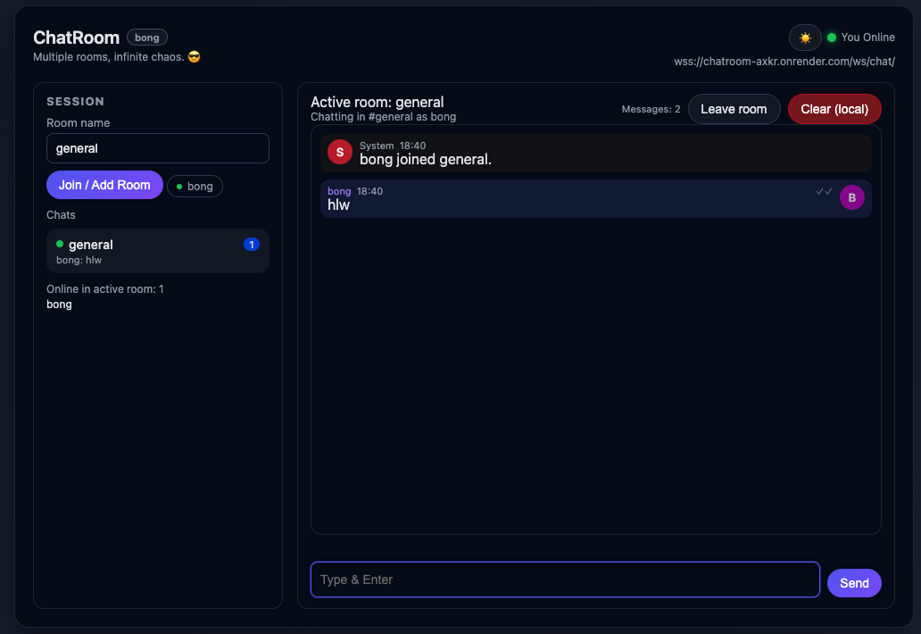 Realtime Chatroom project